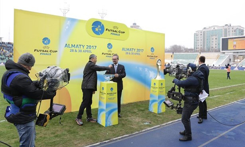 4.03.2017. Жеребьёвка Финала четырёх Кубка УЕФА по футзалу. Фото uefa.com